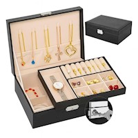 Maletín Joyero para Collares, Anillos y Aretes con llave